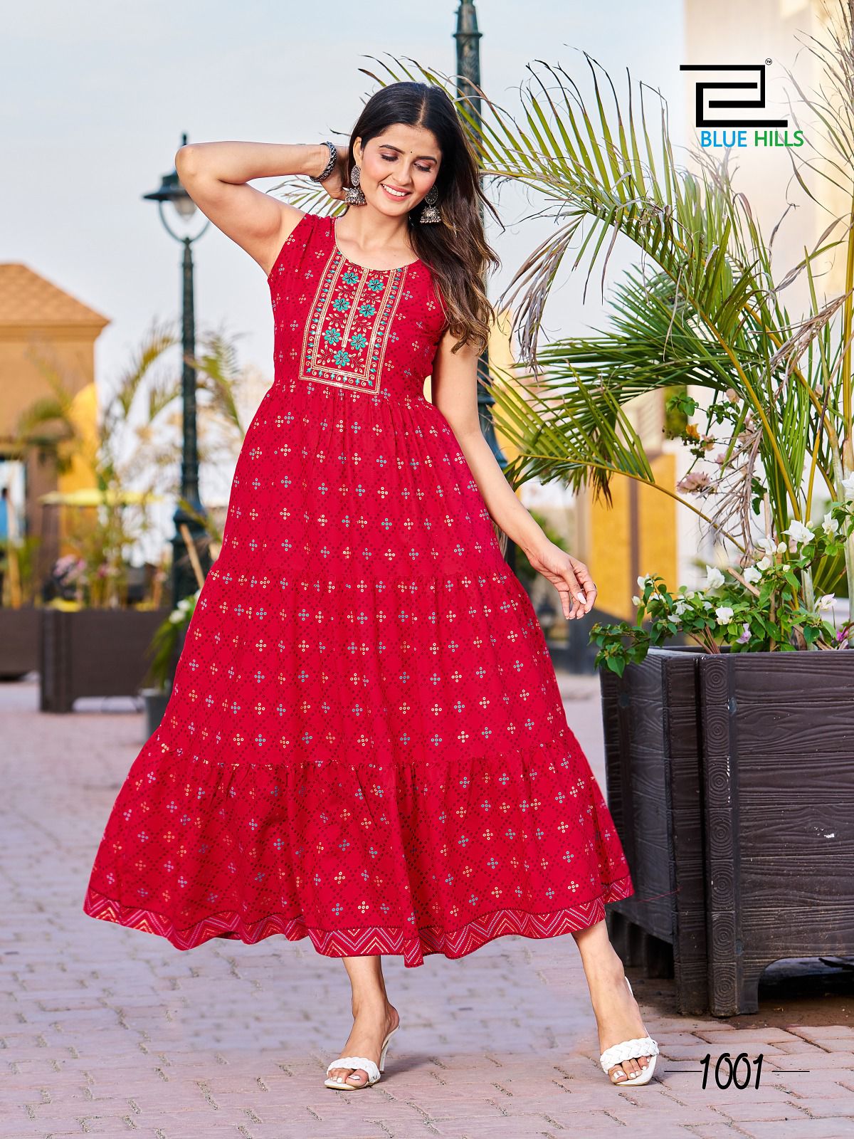 Cocktail By Blue Hills Printed Plus Size Anarkali Kurtis Catalog
